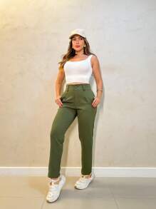 Women Pants - 綠色 - 查看 3