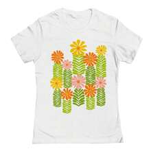 Nearly There Fresh Flowers Graphic Ladies Cotton T-Shirt