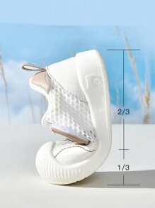 1雙透氣網布PU魔鬼氈設計兒童平底休閒運動鞋，春秋季