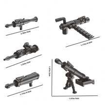 41 piezas Accesorio de bloques de construcción de estilo MOC - Partes de juguete de combinación de armas que se pueden lanzar, ideal para regalos festivos, decoración de habitaciones - Combinación de ametralladora pesada de 41 piezas (se puede disparar) - Ver 2