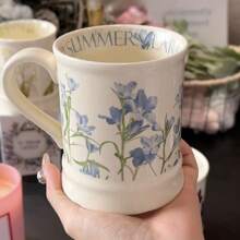 1 Peça Caneca Cerâmica Floral Francesa Retrô de 350ml, Copo de Água de Grande Capacidade, Caneca de Café, Presente de Aniversário Único de Volta às Aulas