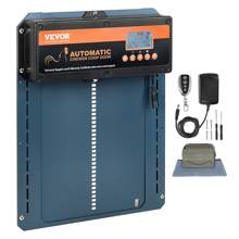 VEVOR Automatic Chicken Coop Door, Auto Chicken Door Opener With Timer & Light Sensor Aluminum Chicken Coops Door With Remote Control And LCD Screen, 4 Modes Opening, Battery Or DC Powered