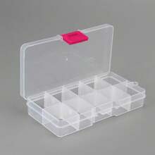 10 grilles Boîte de rangement en plastique transparent avec compartiments réglables pour perles, artisanat DIY, bijoux, articles de pêche. Boîte de rangement pour bijoux en plastique transparent - Multicolore - Voir 9