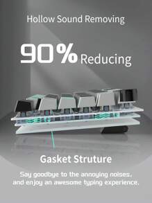 MageGee -Sky81機械遊戲墊片式鍵盤熱插拔81鍵RGB定制預注脂藍鯨開關鍵盤USB有線機械奶油鍵盤適用於筆記本電腦桌面平板電腦 - 灰黑色 - 灰黑色 - 查看 2