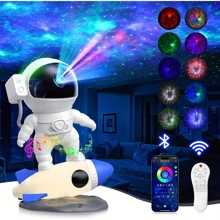 Astronaut Galaxy Projector, Star Nebula Projector With Rocket Lamp, Night Lights LED Star Projector For Bedroom, Remote Control, White Noises, Bluetooth Speaker For Parties, Ceiling, Room Decor, Gifts - trắng - Xem 1