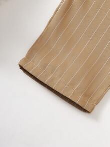 2 件装男童立领长袖衬衫和条纹休闲裤套装 - 卡其色 - 查看 8