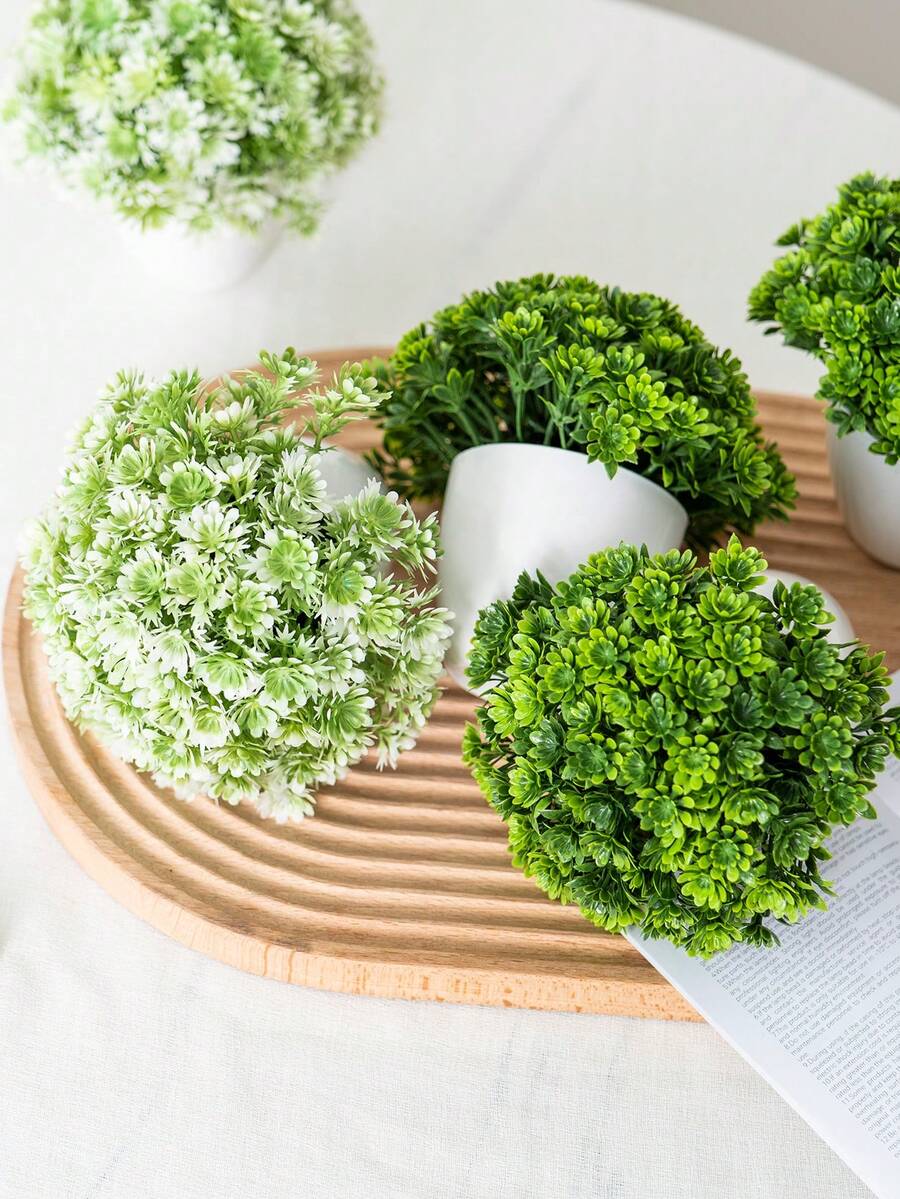 1pc Artificial Mini Chrysanthemum Plant Pot, 12cm High, Plastic