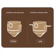 One Piece Simple Style Stainless Steel Folding Filter Household Hanging Ear Coffee Dripper Double Layer Filter Paper Free Black And White Color Durable And Portable - Multicolor - View 6