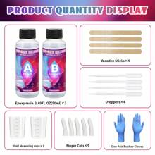 100ml/200ml/500ml/1000ml透明水晶環氧樹脂套件，零氣泡樹脂，適用於桌面和酒吧鑄造，透明樹脂製作手工藝品，生日/派對/節日禮物 - Epoxy Resin - 查看 3
