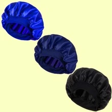 ZTZI 3件装缎面纯色睡眠帽，柔软弹力夜间睡眠帽，男女通用护发帽 - 多色 - 查看 18