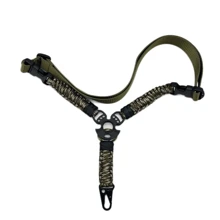 1入戰術單點套索，重型三角轉接器設計，耐用材料，手工製作的戶外步槍帶 - 迷彩色 - 查看 1