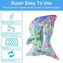 1pc Creative Dolphin Shaped Inflatable Pat Pad Novelty PVC Water-Pounding Mat Puzzle Game, Summer Cartoon Sea Creature Pattern Crawling Mat, Inflatable Water Injected EVA Floating Pool Toy (Random Color), Indoor/Outdoor Playmat, Pet Toy - Multicolor - View 8