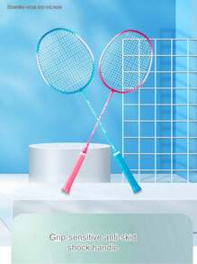 2pcs Durable Badminton Racquet For Beginners, Badminton Rackets Set (Product May Have Random English Letters, And The Carrying Bag May Have Some Scuffs Or Creases Due To Transportation, Which Is Normal) - Multicolor - View 5