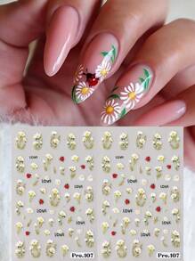 FULL BEAUTY 2 chiếc Bọ Rùa Đỏ Màu Trắng Hoa Cúc Trắng Dập Nổi Móng Tay Nghệ Thuật Miếng Dán Phù Trợ Hoa Vườn Thanh Trượt Thiết Kế Đề Can Dán Móng Tay Miếng Dán Làm Móng Tay Bùa DIY Trang Trí Đồ Dùng Làm Móng - Nhiều màu - Xem 1