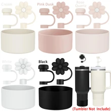 3 件适用于 20-40 盎司杯子的配件、2 个吸管盖、1 个靴子、硅胶吸管盖帽、可重复使用的吸管盖（不含玻璃杯）