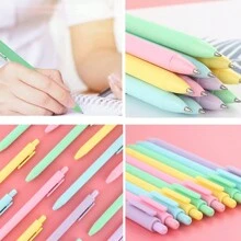 12 PCS Random Color Ballpoint Pen, Comfortable Stylus, Soft Retractable Beautiful Diary Pen, Black Ink Midpoint 1.0mm Gift Pen, Cute Fountain Pen Office Supplies