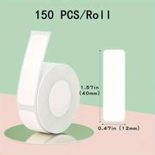 Marklife Marklife Label Printer Sticker Label Tape 12*40mm (0.47 X 1.57 Inch)  150pcs/Roll, Thermal Printer Paper For Festival Home Office School Organization, Gift;Compatible Marklife For P11, P12, P15, P50 Inkless Printer