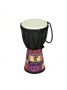 1 件优质复古山羊皮打击乐器，4 英寸土著非洲鼓，轻量级初学者手鼓 [可能会出现轻微颜色变化，实际产品将发货] - 彩色 - 查看 11