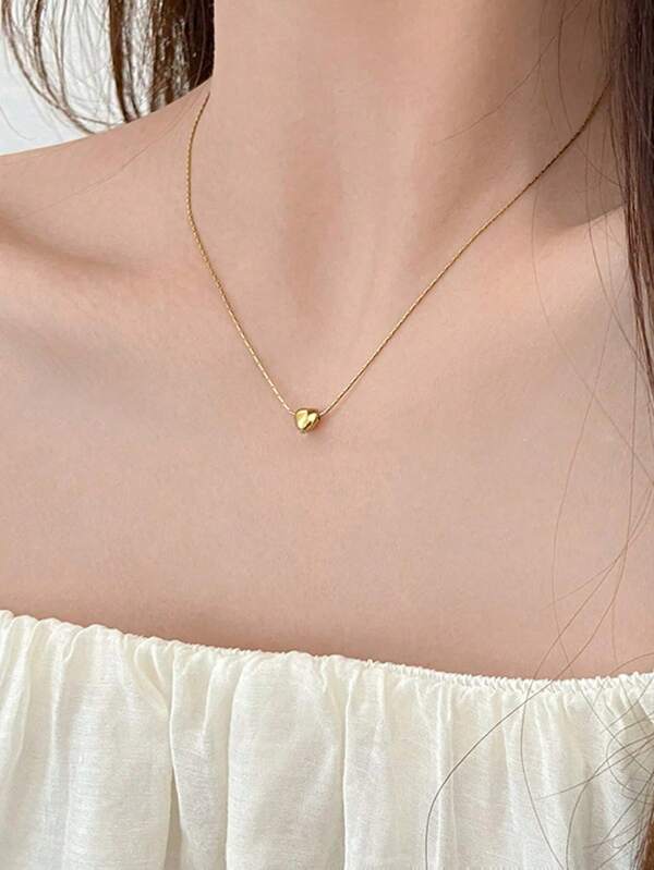 1-Piece, Elegant Heart-Shaped Pendant Necklace For Women To Wear At Wedding Party Events Or As A Gift To Friends
