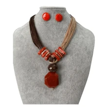 Women Bib Necklaces - Terracota - Ver 2