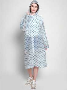 加厚可重複使用的波點EVA雨衣，適用於戶外旅行、登山，男女皆宜，時尚外觀適用於電動自行車 - 彩色 - 查看 14