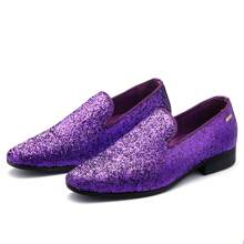UUBARIS Mens Loafers Dress Shoes Slip On Driving Shoes Tuxedo Suit Shoes - 紫色 - 查看 4