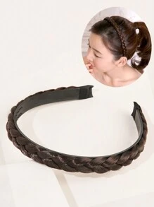 1 Băng đô bện có nối tóc, Băng đô tóc gợn sóng Chống trượt trên tóc cao - Cà phê nâu - Xem 1