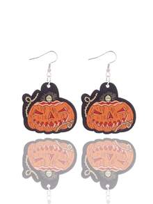 1 cặp Bông tai dangle in hình đầu lâu theo phong cách tiệc tùng vui nhộn Chất liệu acrylic hình bí ngô và đầu lâu dễ thương dành cho phụ nữ, hoàn hảo cho trang sức thu thập Halloween - Nhiều màu - Xem 11