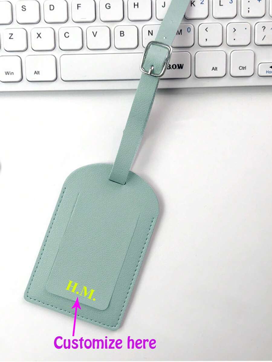 Thẻ hành lý du lịch siêu mỏng cổ điển bằng da PU mịn, tùy chỉnh theo yêu cầu, có thẻ tên chữ ký, unisex, quà cưới, nhỏ gọn, tiện dụng, nhẹ, nhiều màu sắc, dễ thương, Kawaii, phong cách thiên niên kỷ, du lịch/giải trí, đi làm, công sở, tùy chỉnh, cá nhân hóa, độc đáo, quà tặng cho bạn gái, bạn trai, gia đình, bạn bè, túi đi biển, thẻ hành lý tùy chỉnh, thời trang đường phố thường ngày - Màu xanh Cadet - Xem 1