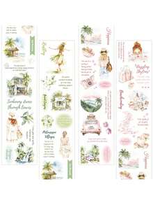 MO CARO 1 Cuộn Băng Nguồn Cung Cấp Sổ Lưu Niệm, Du Lịch Phong Cảnh, Chất Liệu Chống Thấm Nước Thú Cưng, Trang Trí Sổ Tay Khung Ảnh Vỏ Điện Thoại Cốc Nước Rác Tạp Chí Sổ Lưu Niệm Tự Làm - Nhiều màu - Xem 5