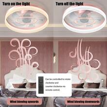 Ceiling Fans With Lights Dimmable LED Embedded Installation Of Thin Modern Ceiling Fans(Pink)