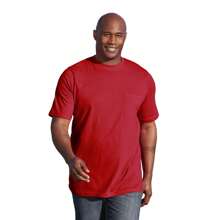 KingSize Men's Big & Tall Shrink-Less Lightweight Pocket Crewneck T-Shirt - 紅色 - 查看 1