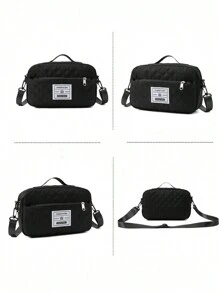 2pcs/Set Large Capacity Travel Tote Bag, Wet & Dry Separation Gym Bag, Weekend Overnight Shoulder Bag, Hospital Essential Mommy Bag, Travel Bag, Vacation Bag, Weekend Bag, Overnight Bag, With Trolley, Shoe Compartment, Carry-On Bag, Cosmetic Organizer, Suitable For Suitcase, Gym Bag, Travel Tote, Everyday Bag, College Bag, Luggage Bag, Weekend Bag, Hospital Bag, Winter Bag, School Supplies Bag - Black - View 3