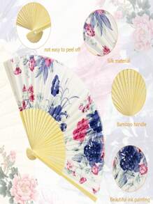 10 Abanicos de Bambu y Papel 100 % Ecológico