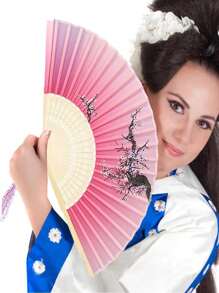 10 Abanicos de Bambu y Papel 100 % Ecológico