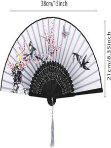 10 Abanicos de Bambu y Papel 100 % Ecológico