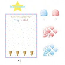 性别揭晓投票棋盘游戏（1 件装）带有粉色和蓝色贴纸 - 性别揭晓派对和 BB 派对的理想补充，保证让所有人享受乐趣！ - 彩色 - 查看 5