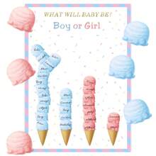 性别揭晓投票棋盘游戏（1 件装）带有粉色和蓝色贴纸 - 性别揭晓派对和 BB 派对的理想补充，保证让所有人享受乐趣！ - 彩色 - 查看 4