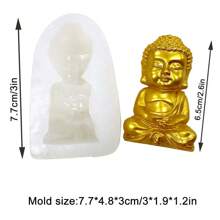 3D Buddha Candle & Incense Silicone Mold, Aromatherapy Solid Fragrance Stones And Resin Ornaments Mold