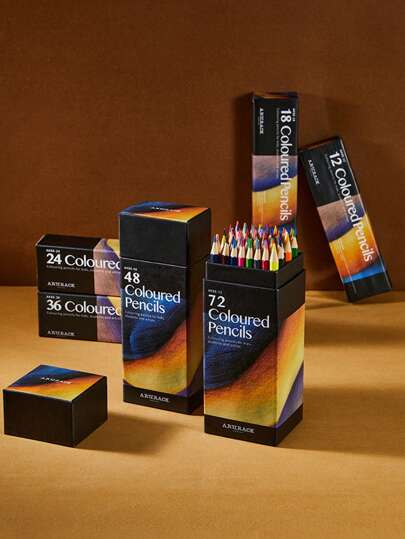 1 件高端盒装彩色铅笔套装，包括 12/18/24/36/48/72 种颜色，油性艺术绘画书写用品，适合返校、母亲节、妈妈的礼物