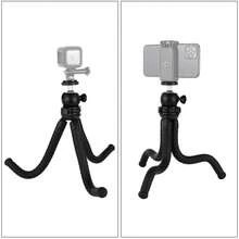 PULUZ Trípode flexible en forma de pulpo mini con soporte de bola, compatible con cámaras DSLR, GoPro, smartphones - Negro - Ver 7