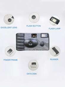 DC901 Film Retro Sport Disposable Film Camera HD Vintage Camera Card Machine (Color 27) -Black - Black - View 3