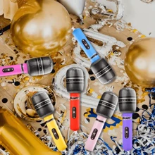 10pcs Colorful Inflatable Microphone -Dynamic Party Gift & Rockstar Themed Event Decoration -Random Colors,Christmas