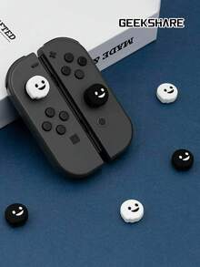 4pcs Black & White Ghost Silicone Thumb Grip Protective Cover Compatible With  Switch/OLED/Switch Lite - Black and White - View 6
