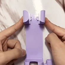 1入組捲髮器座，可掛在牆上的收納櫃組織器，適用於燙髮器，浴室整潔架，無需鑽孔 - 淺紫色 - 查看 4