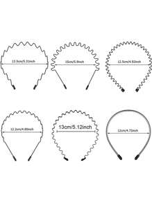 1 件优质金属油性波浪头带，哑光粉色优雅发箍，男女通用休闲运动防滑刘海夹，发带，发饰，头饰 - 查看 2