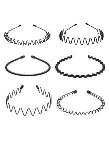 1 件优质金属油性波浪头带，哑光粉色优雅发箍，男女通用休闲运动防滑刘海夹，发带，发饰，头饰 - 查看 3