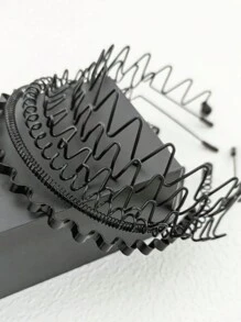 1 件优质金属油性波浪头带，哑光粉色优雅发箍，男女通用休闲运动防滑刘海夹，发带，发饰，头饰 - 查看 9