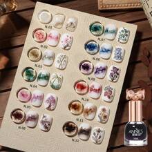 annies 10ml National Feng Shui Ink Halo Dyeing Gel Painting 2024 New White Marble Gradient Transparent Watercolor Halo Dyeing Liquid For Nail Shop Use