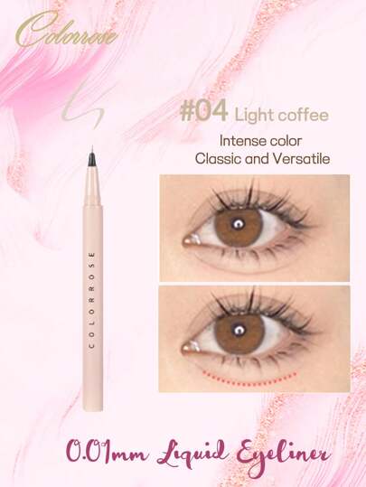 COLORROSE Ultra Fine Liquid Liner Pencil, Light BrownEyeliner Pencil, Lower Eyelashes Pencil, Lying Silkworm Shadow Pencil, Intense Color, Smooth Ink Flow,  Fast Dry, Waterproof And Sweatproof,600mg